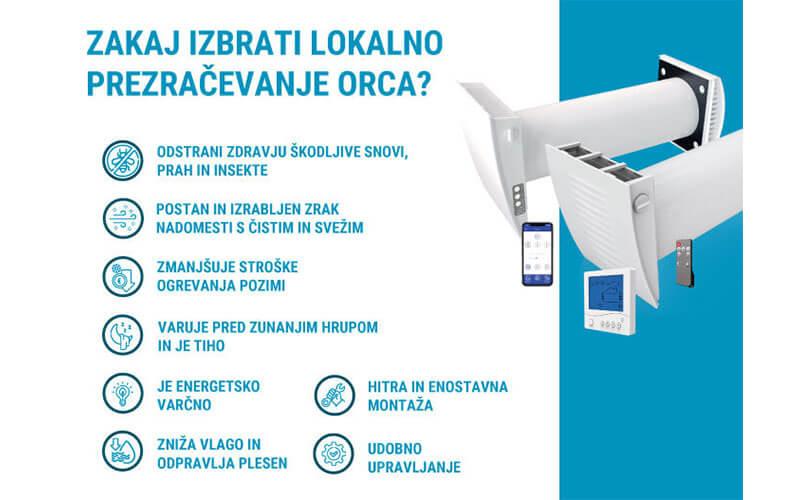 Infografika zakaj izbrati lokalno prezracevanje Orca.